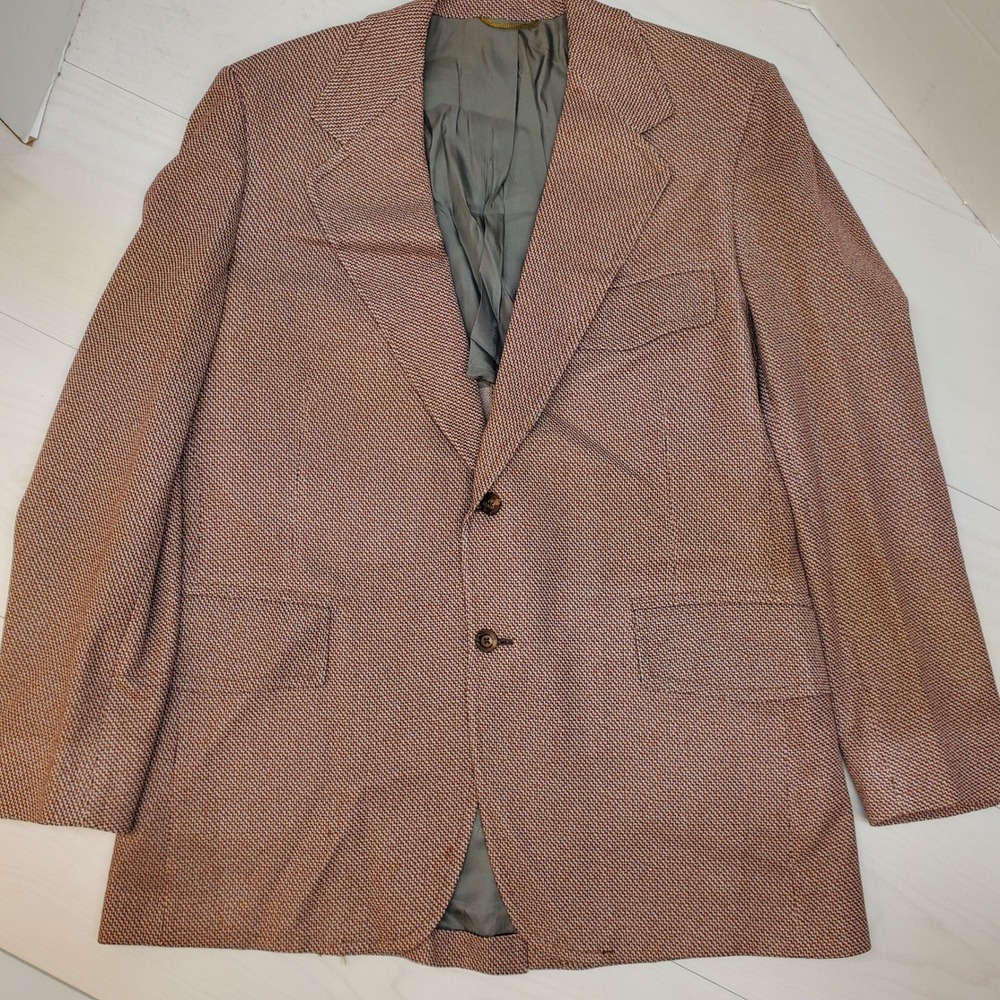 Vintage Society Brand Poguès Cincinnati Mens Blazer Tweed Wool Blend Grandpacore